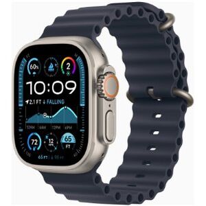 Apple Watch Ultra 2 GPS + Cellular 49mm Natural Titanium Case with Navy Ocean Band MX4D3EL/A