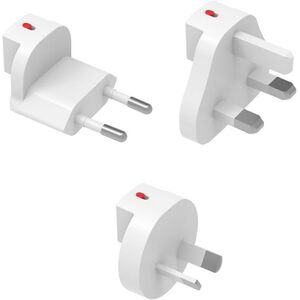 Προσαρμογέας ταξιδιού 4smarts Worldplug για GaN Flex, Hybrid Charger 6in1, FlatPlug Slim (UK, EU, AU) 3 τεμάχια λευκό