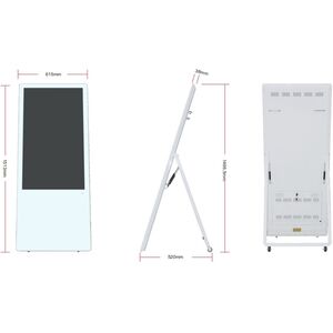 Allnet Standdisplay 43 ίντσες με ροδάκια. 700 Nits. HDMI. Χρώμα λευκό