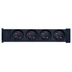 Lanview POWER STRIP 10" - 4WAY - ALUMINIUM FINISH - 2M CABLE