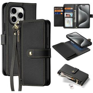 Etui do iPhone 15 Pro Max Dux Ducis Lawa Wallet Mag Skórzane Czarny