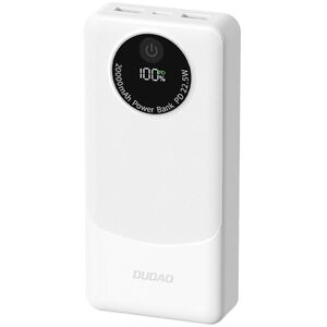 Powerbank Dudao K12Pro 22.5W PD 20000mAh USB-A, USB-C - baltos spalvos