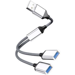 USB-A to 2x USB-A Female,  Silver transfer rate 480Mbps,