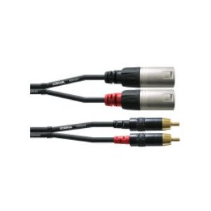 Cordial 2 x RCA to 2 x XLR audio cable, 1.5 m