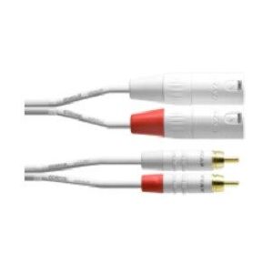 Cordial 2 x RCA - 2 x XLR audio cable, 1.5 m, white