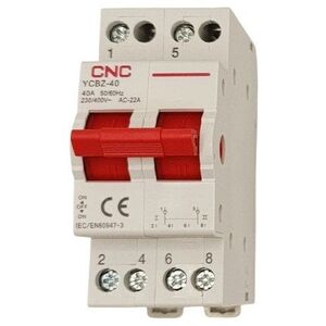 Μονοφασικός διακόπτης CNC YCBZ-40, 2P, 40A, 1-0-2