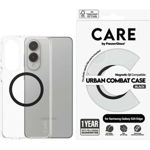 Θήκη CARE by PanzerGlass Flagship Urban Combat Black QI για Samsung Galaxy S25 Edge διάφανη
