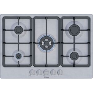 Bosch Serie 4 PGQ7B5K90 płyta kuchenna Stal nierdzewna Wbudowany 75 cm Gaz 5 stref(y)