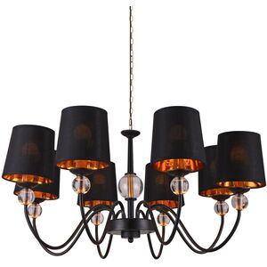 Φωτιστικό κρεμαστό G. LUX, 8 x E14, μαύρο/χρυσό, o70 cm