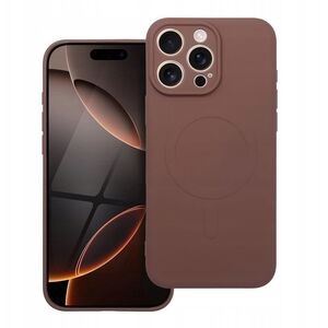 Θήκη SILICONE MAG COVER συμβατή με MagSafe για IPHONE 16 Pro Max καφέ