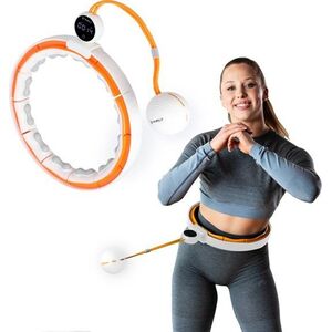 HMS HHM21 HULA HOP WHITE/ORANGE Z MAGNESAMI, WYPUSTKAMI TPE I OBCIĄŻNIKIEM + LICZNIK HMS