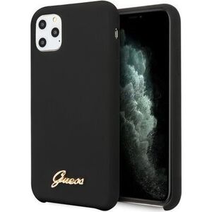 Guess Guess GUHCN65LSLMGBK iPhone 11 Pro Max black/czarny hard case Silicone Vintage Gold Logo