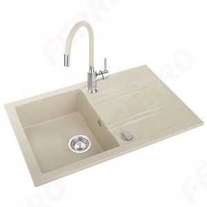 FERRO MEZZO sink and FITNESS faucet set, 78 x 48 cm, beige.