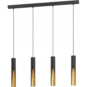 Pendant lamp EGLO BARBOTTO 4xGU10 4x4.5W complete with bulbs, black, h110cm