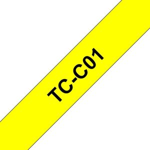 Schriftband TC-C01 (lam.) Schwarz auf Signalgelb 12mm x 6,7 m