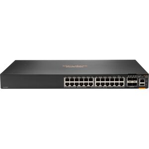 HPE Aruba 6300F - Switch - L3 - managed - 24 x 10/100/1000 + 4 x 1 Gigabit / 10 Gigabit / 25 Gigabit / 50 Gigabit SFP56 (Uplink / Stacking) - Front und Seite zu Hinterseite - an Rack montierbar