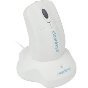GETT Cleankeys CKM2W Plastik Scroll Maus kabellos Funk 2,4 MHz IP68 wasserdicht desinfizierbar optisch USB Farbe: weiss