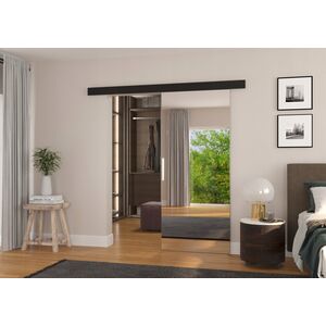 Durys nišai su veidrodžiu ADRK Furniture Tess 96, juodos