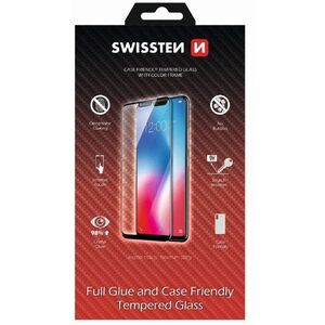 Tempered glass screen protector Swissten, για Apple iPhone XS MAX, μαύρο, φιλικό προς τη θήκη και με χρωματιστό πλαίσιο