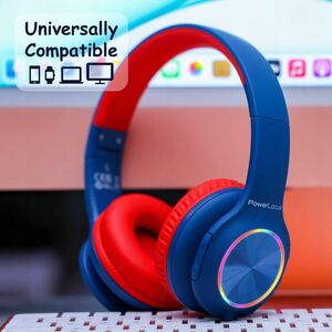 PowerLocus Bluetooth Headphones PLED Kids Blue/Red