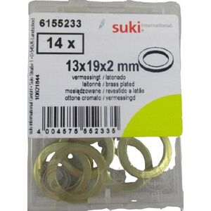 WASHERS 13X19X2 BRASS PLAT(DOORS)/14PCS