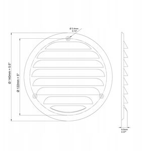 GRILLE METAL D100, WHITE