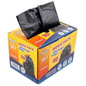 GARBAGE BAGS PLASTA MEGA PACK 60L 80PCS