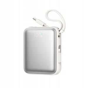 Powerbank Joyroom JR-PBF27 10000mAh 22.5W z wbudowanymi kablami USB-C i Lightning - biały