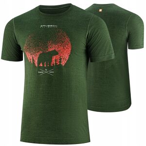 SS1265M Ανδρικό μπλουζάκι με κοντό μανίκι OUTDOOR WOOL PRO σκούρο πράσινο XL - NIEDZWIEDŹ 4