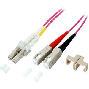 EFB LWL Καλώδιο Duplex Jumper LC-SC 50/125 OM4 0,5 Μέτρα LSZH Χωρίς Αλογόνα σε ερίκα βιολετί 2.0mm ελεγμένο με πρωτόκολλο μέτρησης