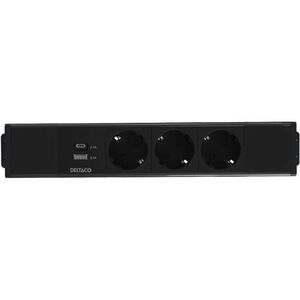 Πολύπριζο DELTACO, 3 υποδοχές, 1x21W A+C φορτιστής USB, σύνδεση GST18, αλυσιδωτή σύνδεση
