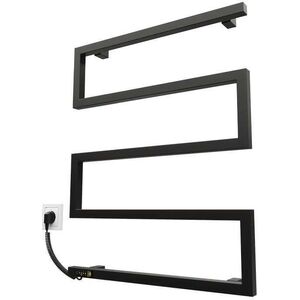 Ηλεκτρική πετσετοθήκη Kosser Zeta 685x550 EL, με χρονοδιακόπτη, μαύρη (καλώδιο αριστερά)