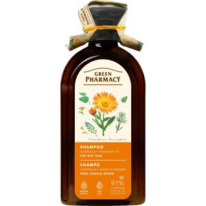 GREEN PHARMACY Szampon do włosów przetłuszczających się Nagietek i Olej rozmarynowy 350 ml