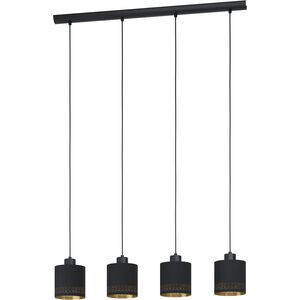 Φωτιστικό κρεμαστό EGLO ESTEPERRA, 4 x E27, max 4 x 28W, μαύρο/χρυσό, 94 x 16 x 110 cm