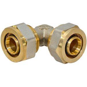 Diamond διπλός αγκώνας, PEX-AL-PEX, ορείχαλκος 32x32 FTN-006.32X32.KOL-2