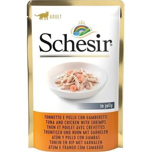 SCHESIR Adult Tuńczykiem AND Kurczak z SHRIMPS 85g