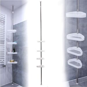 Bathlab ZAC WHITE Τηλεσκοπικό Ράφι Μπάνιου 23x14xhmax260cm