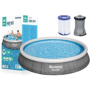 Φουσκωτή πισίνα BESTWAY Fast Set, μπλε, 7340 l, 396 x 84 cm,