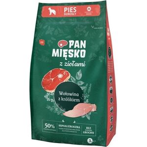 Pan Mięsko Karma Pełnoporcjowa dla Psa PAN MIĘSKO Wołowina i Królik 3kg