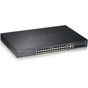 Zyxel GS2220-28HP - Switch - managed - 24 x 10/100/1000 (PoE+) + 4 x Kombi-Gigabit-SFP - an Rack montierbar - PoE+ (375 W)