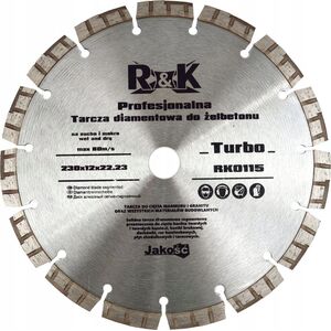 Geko Tarcza diam. do żelbetonu 230x12x22.23mm Turbo Professional R&K (25)