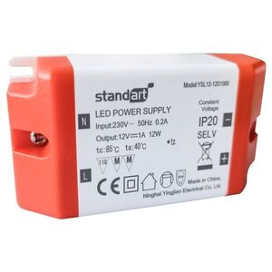 ΤΡΟΦΟΔΟΤΙΚΟ ΡΕΥΜΑΤΟΣ LED 12W 1A 12V DC IP20