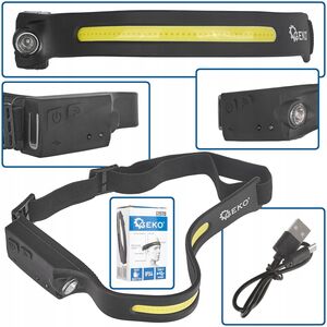 Φακός κεφαλής με αισθητήρα κίνησης LED COB 3W + 1W XPE 1200mAh 350lm IPX4 (100)