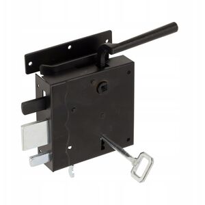 Κλειδαριά πύλης με κλειδί WHW 100P, 100 mm, δεξιά, μαύρη.