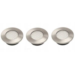 Φωτιστικά LED χωνευτά GTV BARRI, 3x1.5 W, 3x80 lm, 2700 K, 220 V, χρώμα αλουμινίου, ο7 εκ., 3 τεμ.