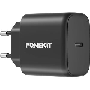 FoneKit GaN PD 65W AC power adapter, USB-C, black