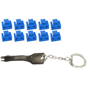 Αποκλειστής θυρών MicroConnect MC-RJ45PORTBLOCK-B Κλειδί κλειδώματος θύρας RJ-45 Μαύρο, Μπλε 10 τεμ.