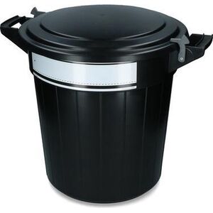 Κουβάς αποθήκευσης 80 l μαύρος, καπάκι, κλείδωμα και ετικέτα γραφής 1 τεμ
