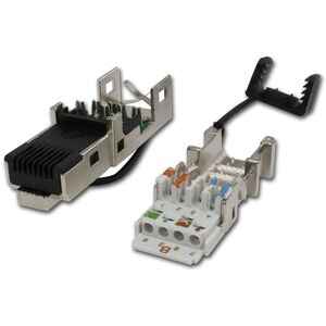TELEGRTNER J80026A0046, RJ45, Μαύρο, Ανοξείδωτο ατσάλι