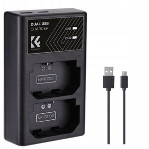 Διπλός Φορτιστής Usb Για Np-fz100 Sony A7 A7r Iii A9 Ii A6600 K&f Concept / Kf28.0010